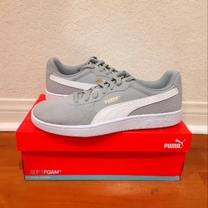 light grey suede pumas